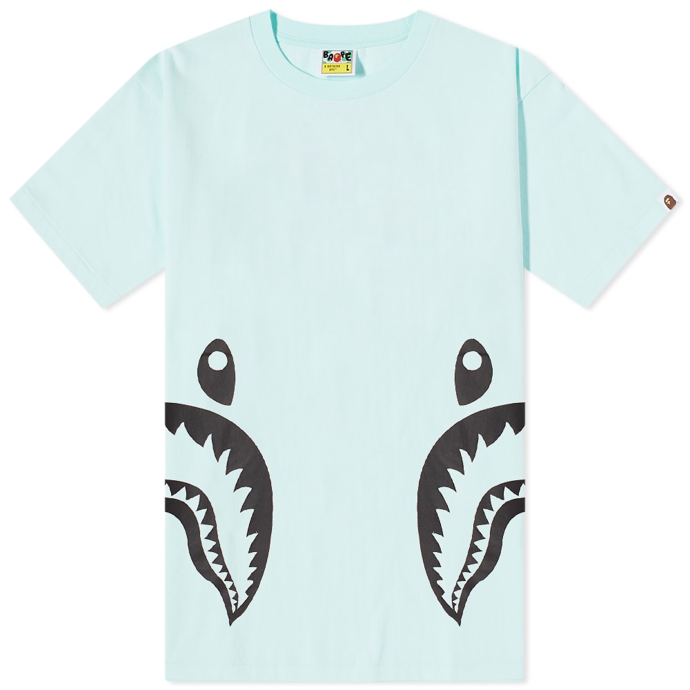 Тениска BAPE Bicolor Side Shark Tee Тюркоазено | 001TEI301027M-SAX, 0
