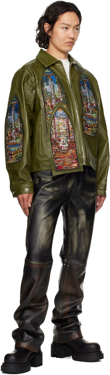 Яке Who Decides War Who Decides War Eden Leather Jacket Зелено | 1131250011SS25, 3