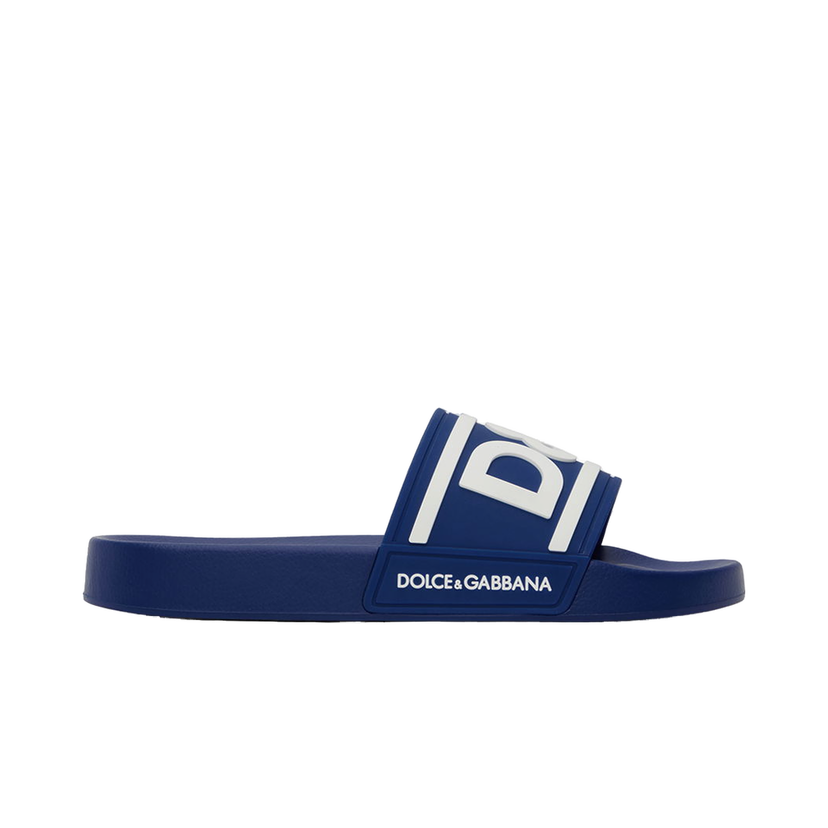 Кецове и обувки Dolce & Gabbana Blue Logo Slides Синьо | CS2072AQ858