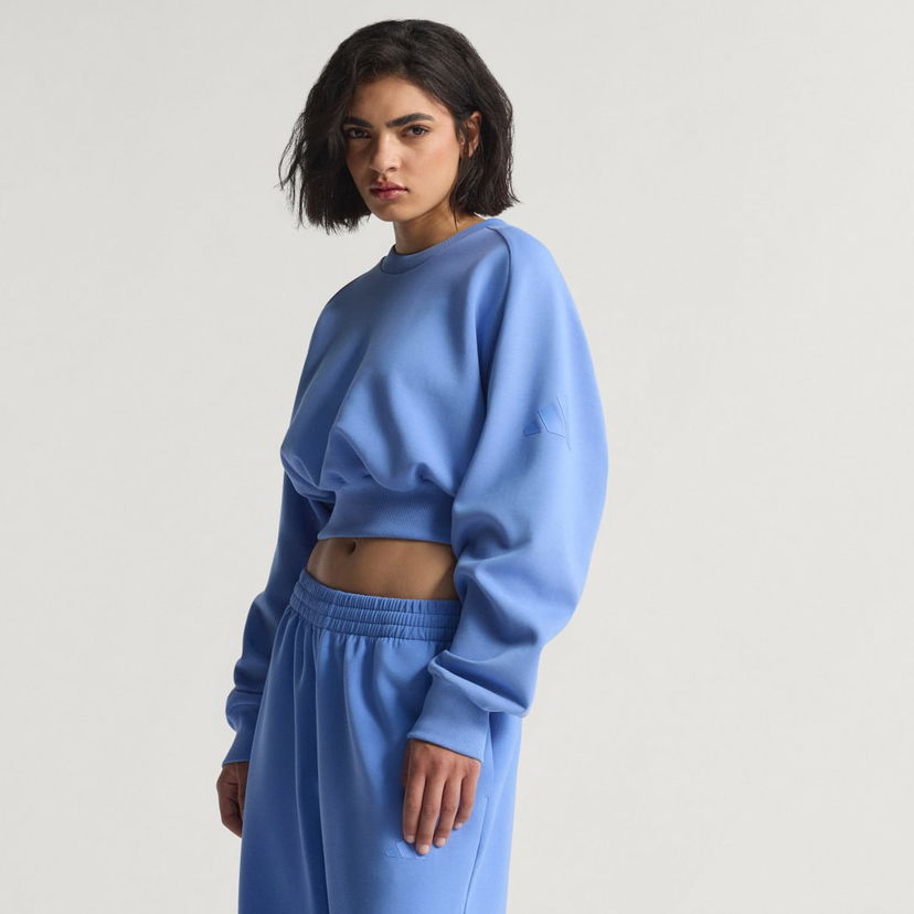 Суитчър adidas Performance ALL SZN Soft Lux Cropped Sweatshirt Синьо | JV9895