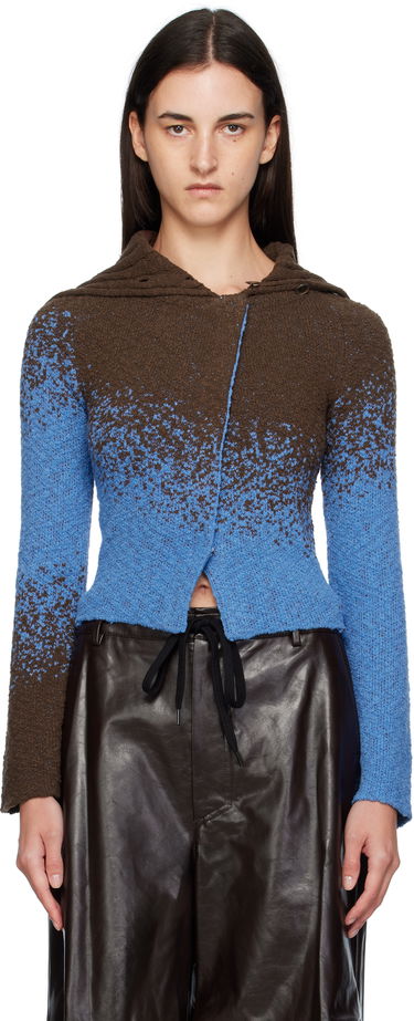Пуловер Andersson Bell Andersson Bell Flow Jacquard Knit Cropped Hoodie Синьо | atb1358w, 0
