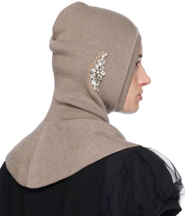 Шапка Simone Rocha Simone Rocha Embellished Knit Balaclava Бежово | KMK5WB 0647, 2