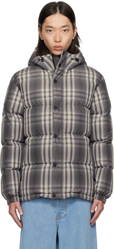 Пухо яке Burberry Burberry Ombré Check Hooded Down Jacket Сиво | 8113811, 0