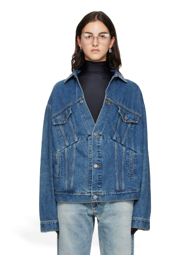 Яке Balenciaga Swing Denim Jacket Синьо | 724719 TNW09