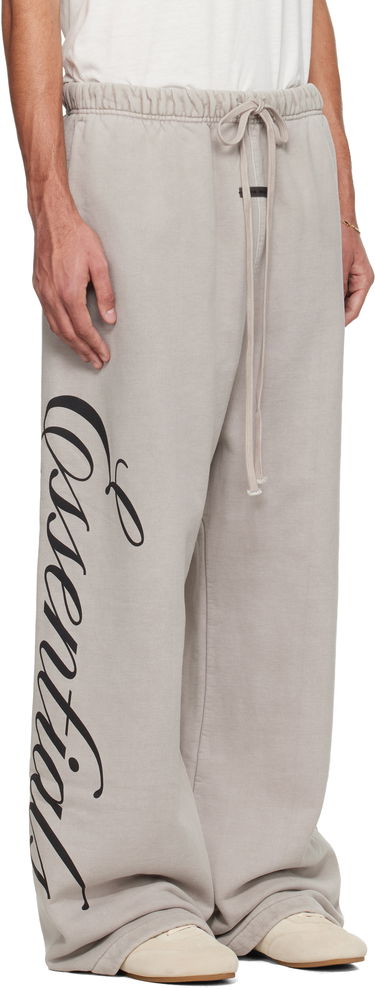 Спортни панталони Fear of God ESSENTIALS Holiday Script Logo Wide-Leg Heavy Fleece Lounge Sweatpants Бежово | 130HO258381F, 1