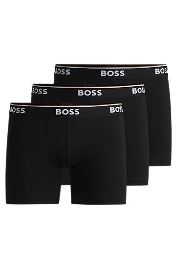 Боксерки BOSS Three-pack of stretch-cotton boxer briefs Черно | 50475282