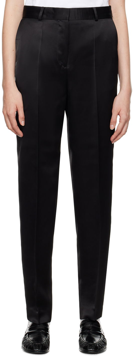 Панталони TOTEME Low-Waist Satin Trousers Черно | 244-WRB0228-FB0208, 0