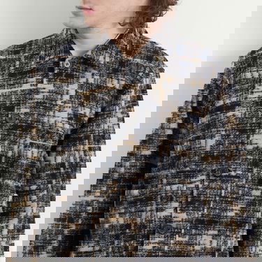 Яке Universal Works Patch Check Fleece Rams Jacket Тъмно синьо | P33091-NVY, 5