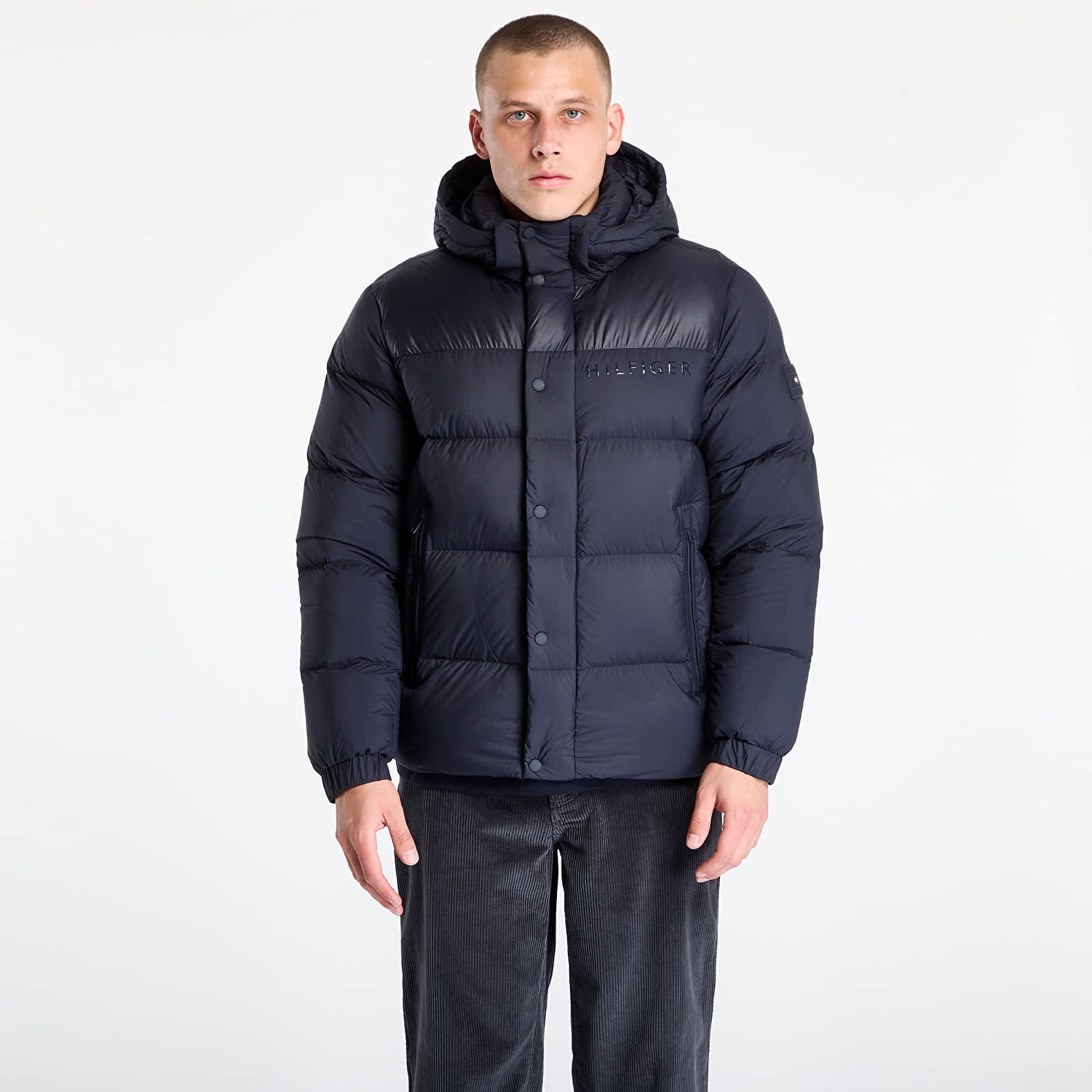 Пухо яке Tommy Hilfiger Jacket Mix Down Hooded Puffer Desert Sky Тъмно синьо | MW0MW40613-DW5, 0