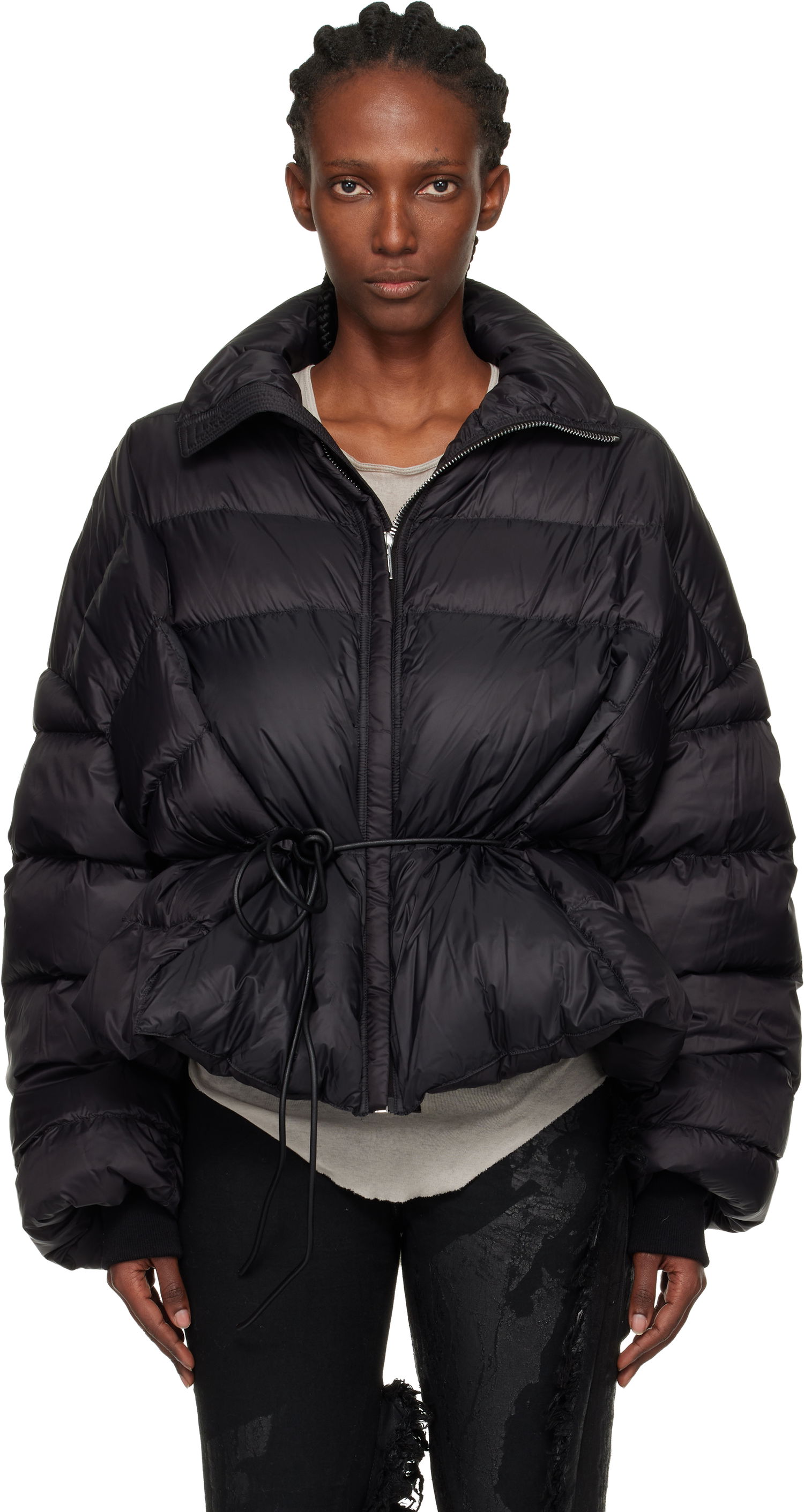Пухо яке Rick Owens Concordians Sail Down Puffer Jacket with Drawstring Waist Черно | RP02E4769 NPD1, 0