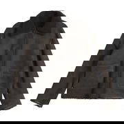 Button-Front Shearling Jacket with Patch Pockets