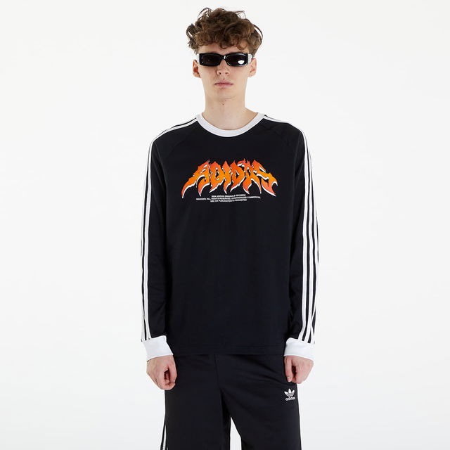 Flames Long Sleeve Tee Black/ White