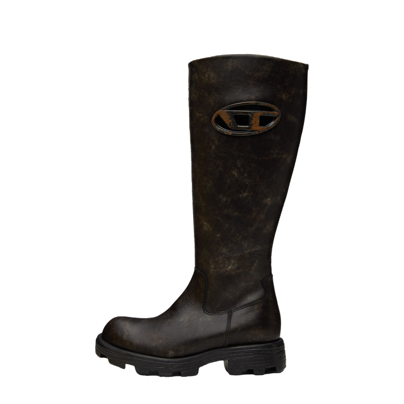 Кецове и обувки Diesel Tall Boots With Logo Applique Кафяво | Y03417 P4792