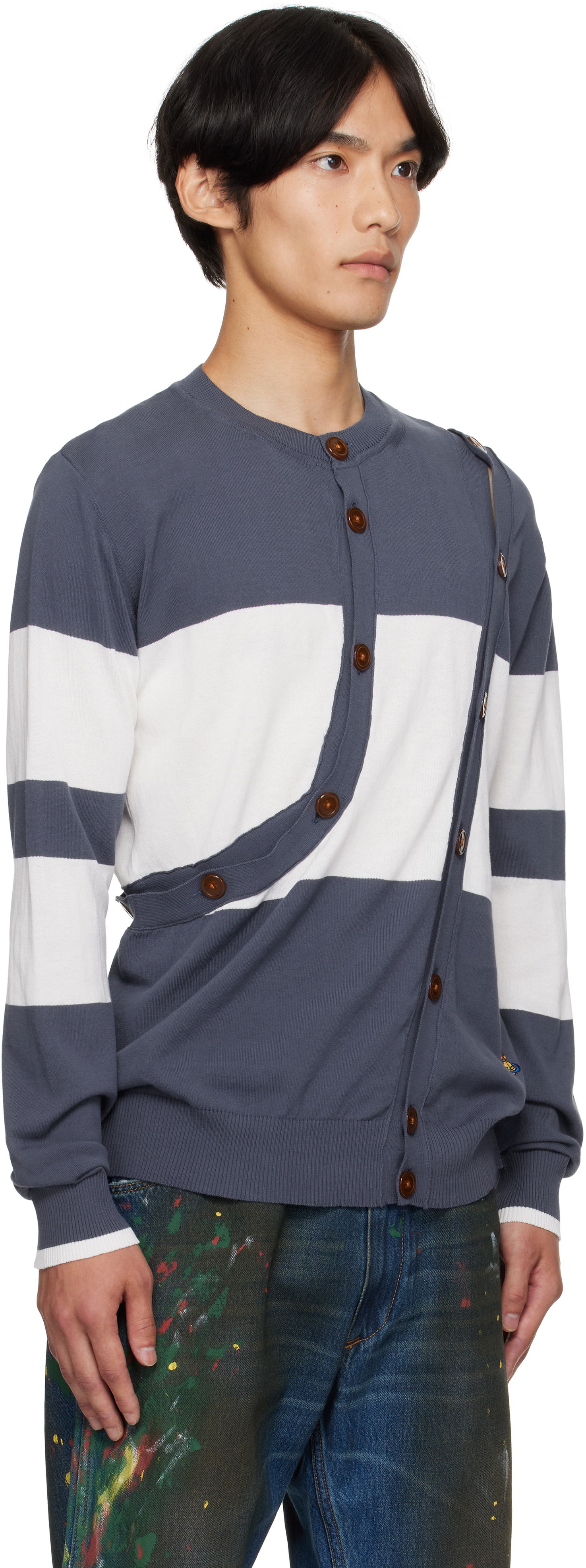 Пуловер Vivienne Westwood Vivienne Westwood Ollie Striped Cardigan Тъмно синьо | 2701002H-Y003F-, 1