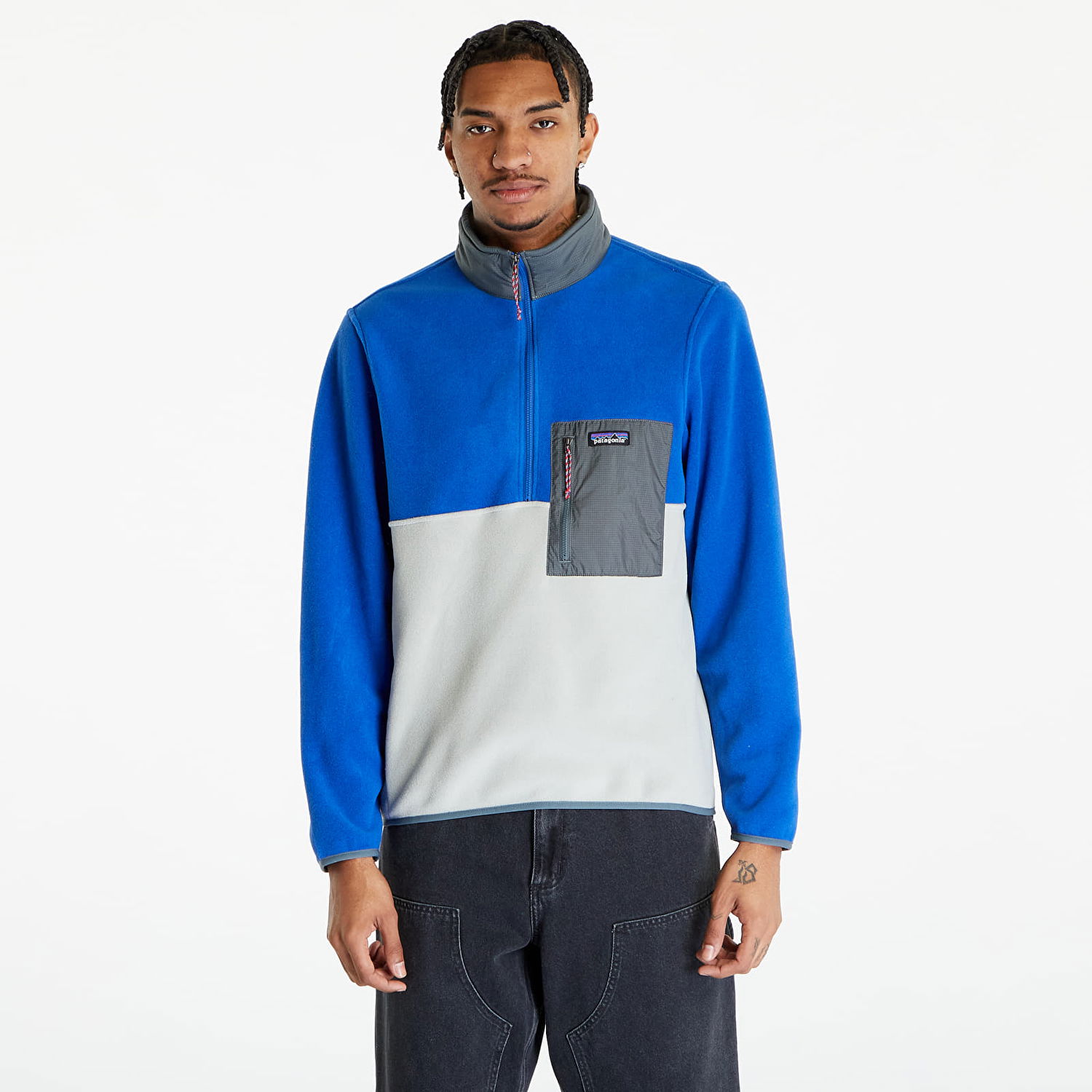 Суитчър Patagonia Microdini 1/2 Zip Hoodie Синьо | 26200 STGN, 0