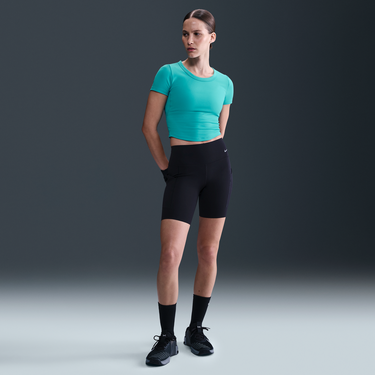 Съкратен топ Nike Nike One Fitted Dri-FIT Cropped Short Sleeve T-Shirt Тюркоазено | FN2804-345, 4