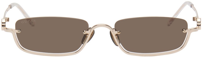 Слънчеви очила Gucci Rectangular Бежово | GG1278S-001, 0