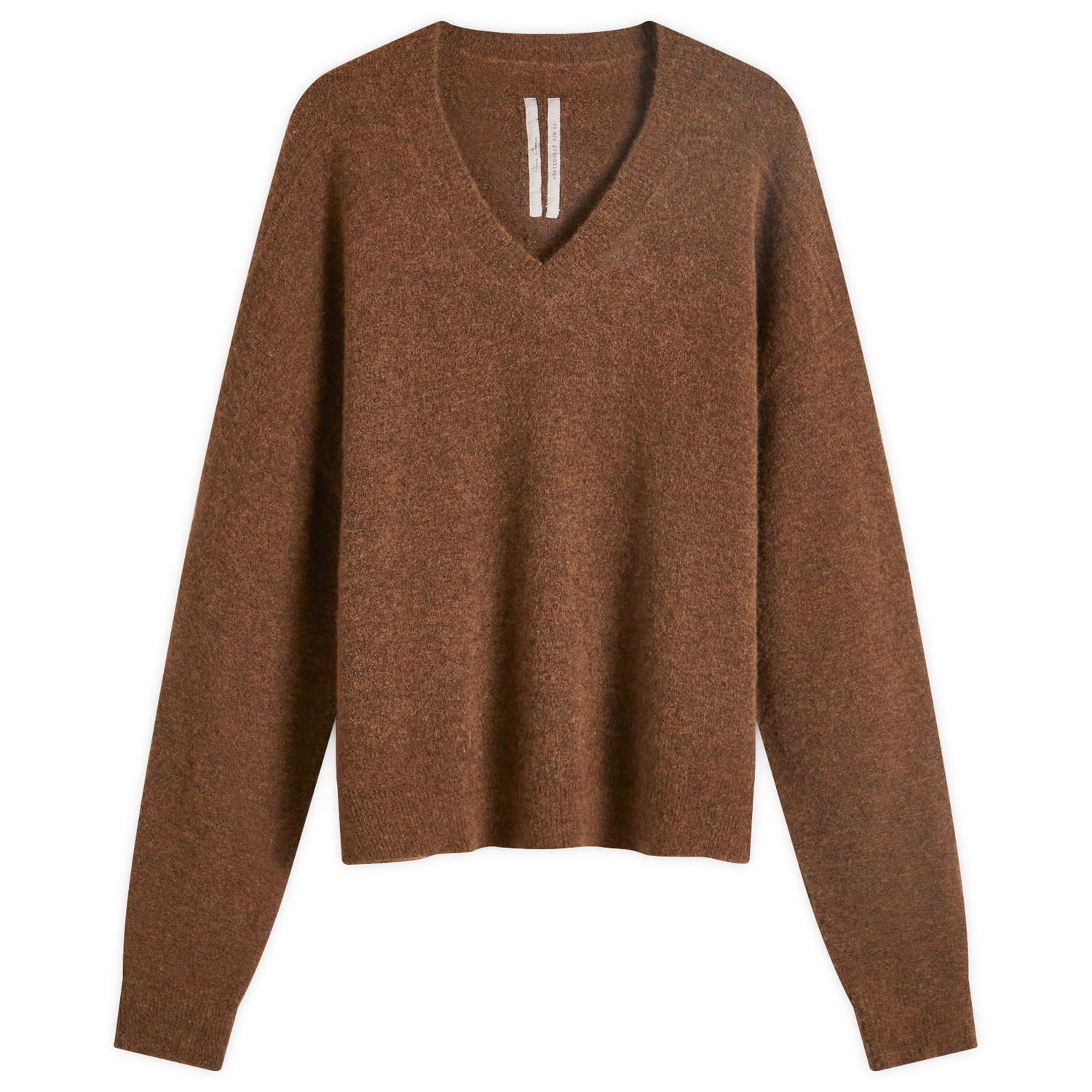 Пуловер Rick Owens Tommy Knit V Neck Кафяво | RU02D6650-04, 0