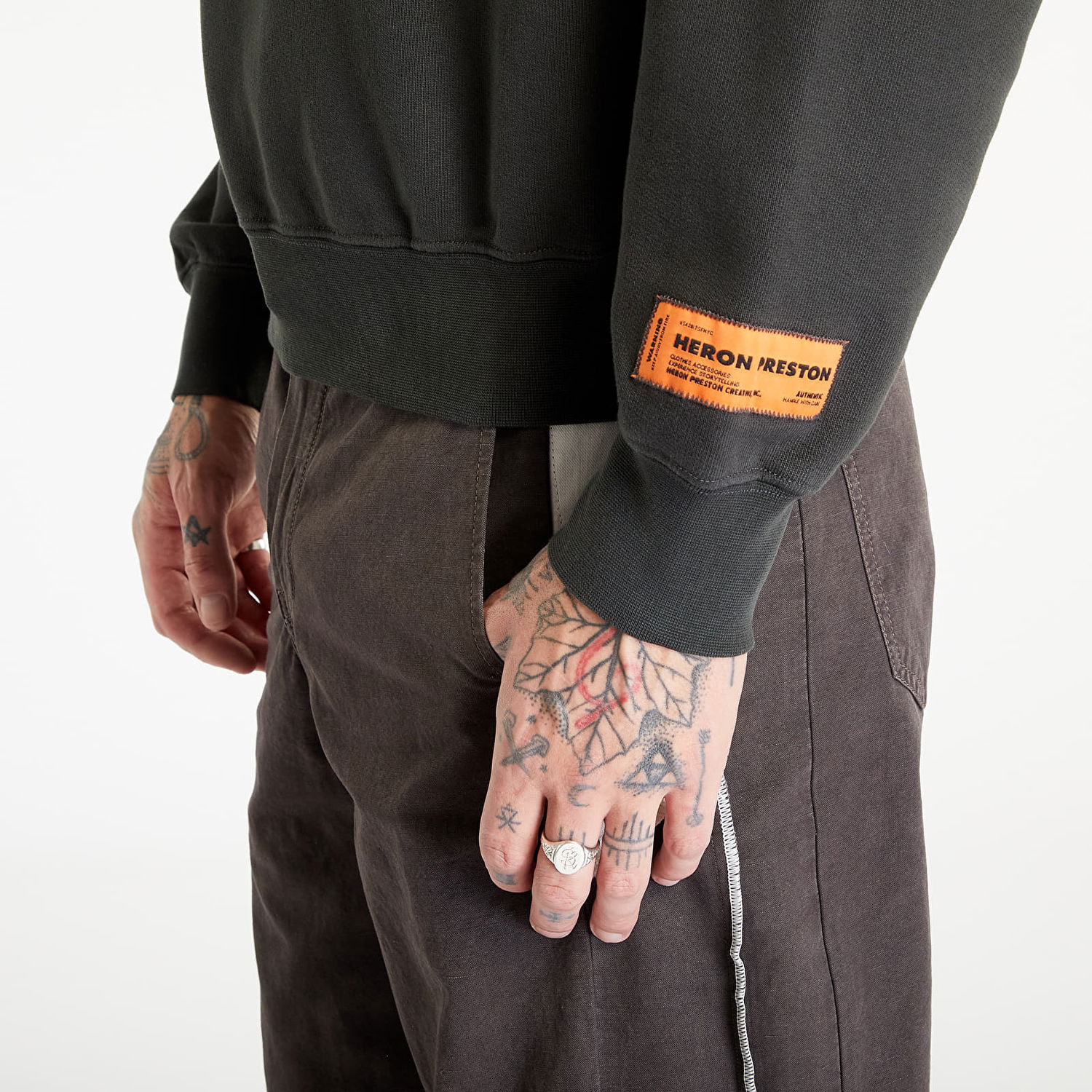 Пуловер HERON PRESTON Burn Crewneck Зелено | HMBA020F23JER0071050, 1