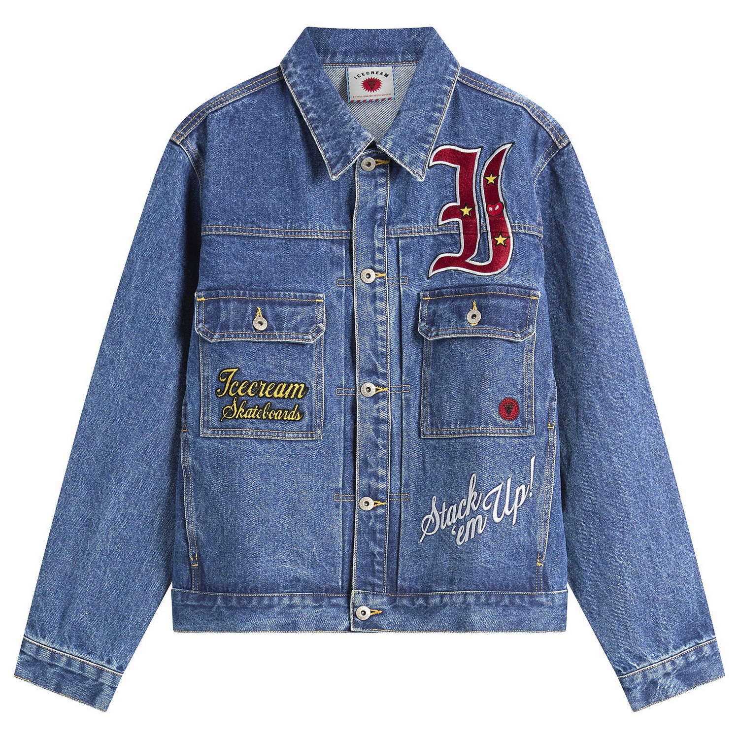 Яке BBC IceCream Mascot Denim Trucker Jacket Многоцветен | IC25448-MBU, 1