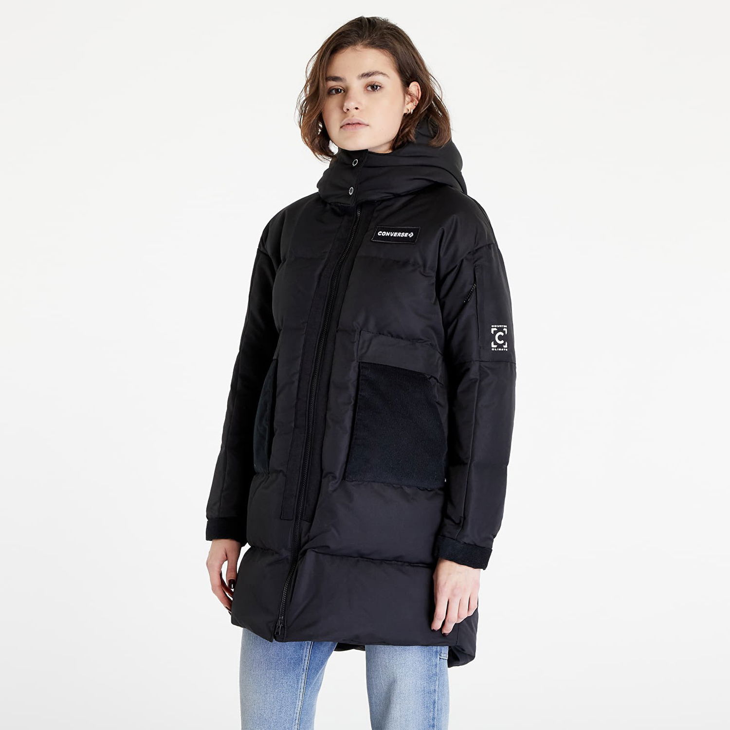 Пухо яке Converse W Premium Long Down Jacket Черно | 10023725-A03, 0