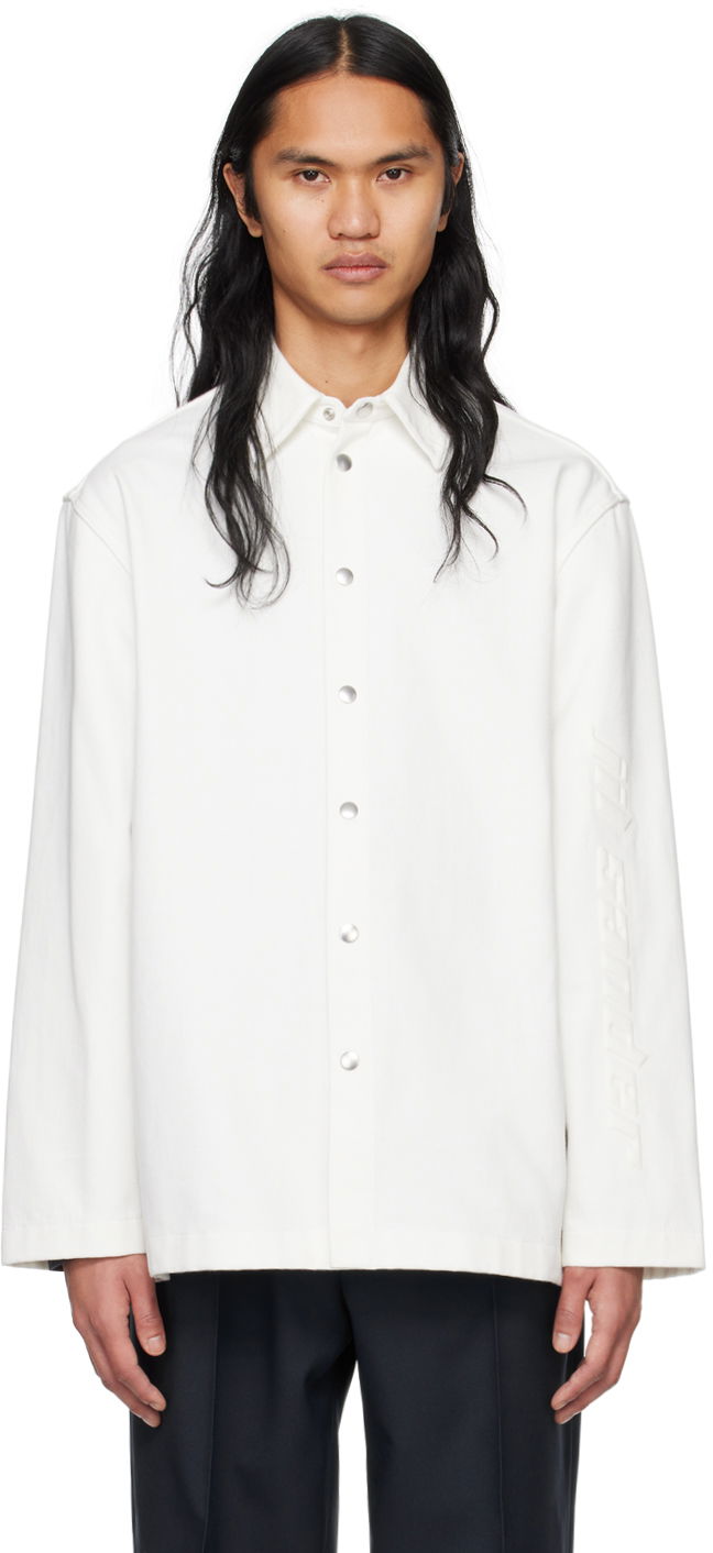 Риза Jil Sander Embossed Denim Shirt Бяло | J21DL0137_J46463