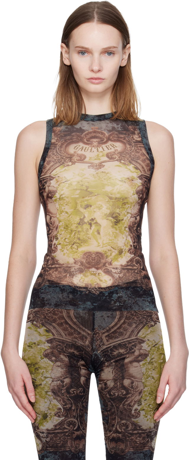 'The Médaillon' Baroque Mesh Tank Top