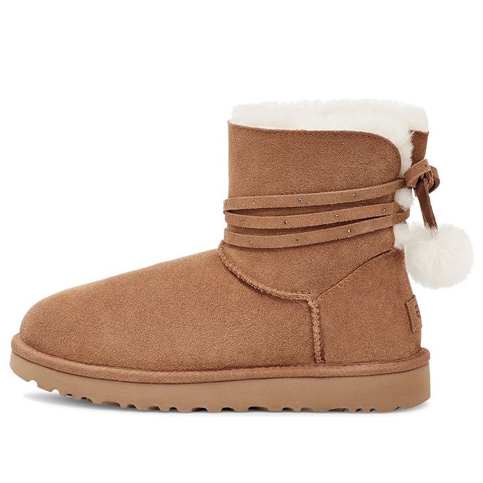 Кецове и обувки UGG Mini Bailey Bow Pom Boots Кафяво | 1125382-CHE