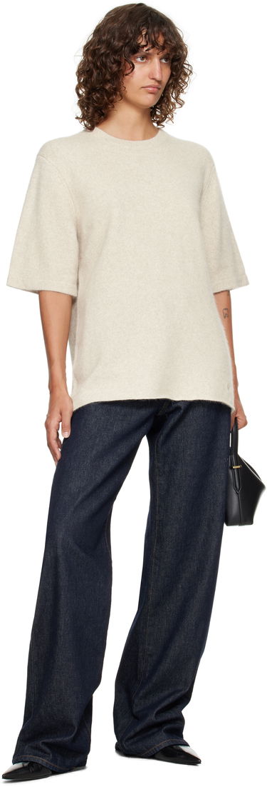 Пуловер Loulou de Saison Loulou de Saison Raven Yak Blend Short Sleeve Sweater Бежово | RAVEN, 3