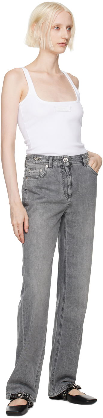 Потник Versace 90s Vintage Logo Tank Top Бяло | 1017003-1a12060, 3