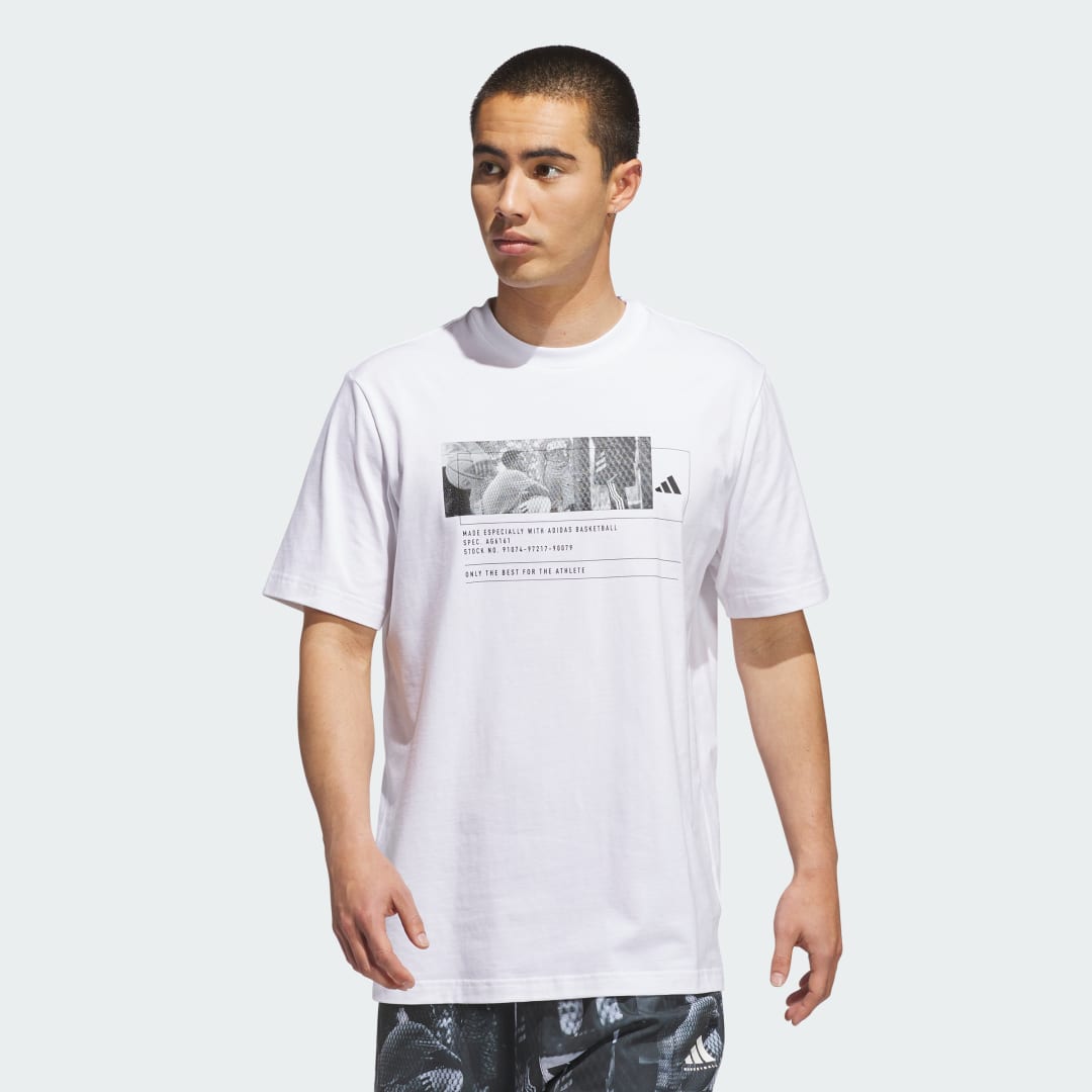 Тениска adidas Performance Basketball Graphic T-Shirt Бяло | JV8299, 0