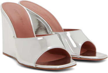 Аксесоари Amina Muaddi Amina Muaddi Lupita Wedge Heeled Sandals Металик | LUPITA WEDGE WEDGE MIRROR, 3