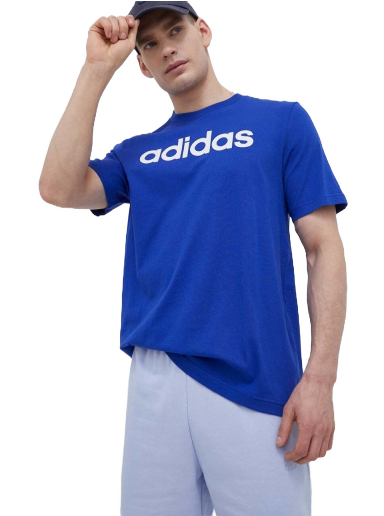 Тениска adidas Originals Essentials Single Jersey Linear Embroidered Logo Tee Синьо | IC9279