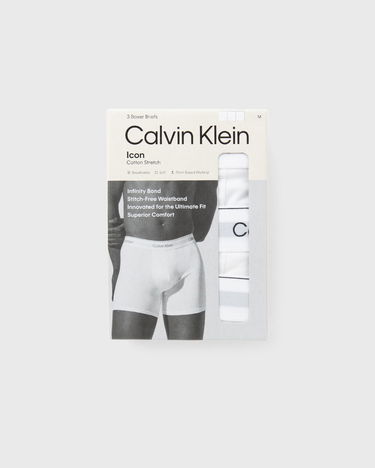 Боксерки CALVIN KLEIN Boxer Brief Icon Cotton Stretch 3-Pack Бяло | LV00NB4394100, 2