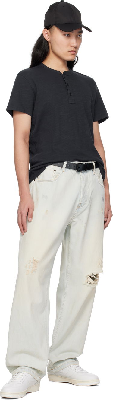 Тениска rag & bone Rag & Bone Classic Cotton Henley T-Shirt Черно | M000T906G, 3