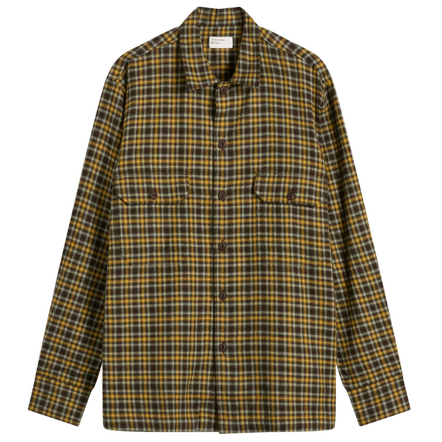Риза Universal Works Universal Works Bang Check Utility Overshirt, Size Small Кафяво | 33573-BRN, 1