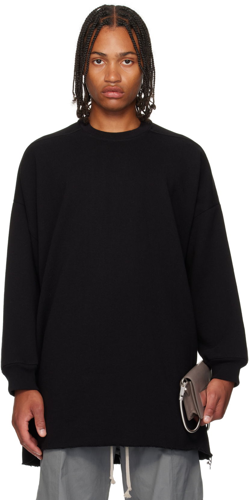 Суитчър Rick Owens Rick Owens Concordians Tommy Long Sleeve Sweatshirt Черно | RU02E1276 JTC
