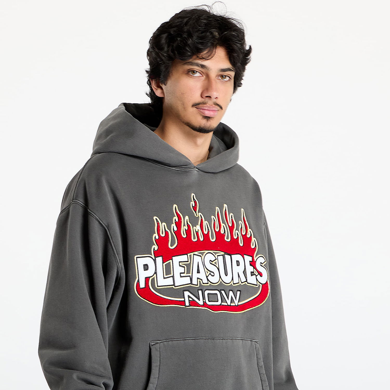 Суитчър Pleasures PLEASURES Flame Hoodie Сиво | P25SU009 BLACK, 1