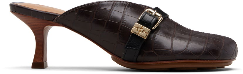 Кецове и обувки GANNI Sue Mule Heels Кафяво | S3217