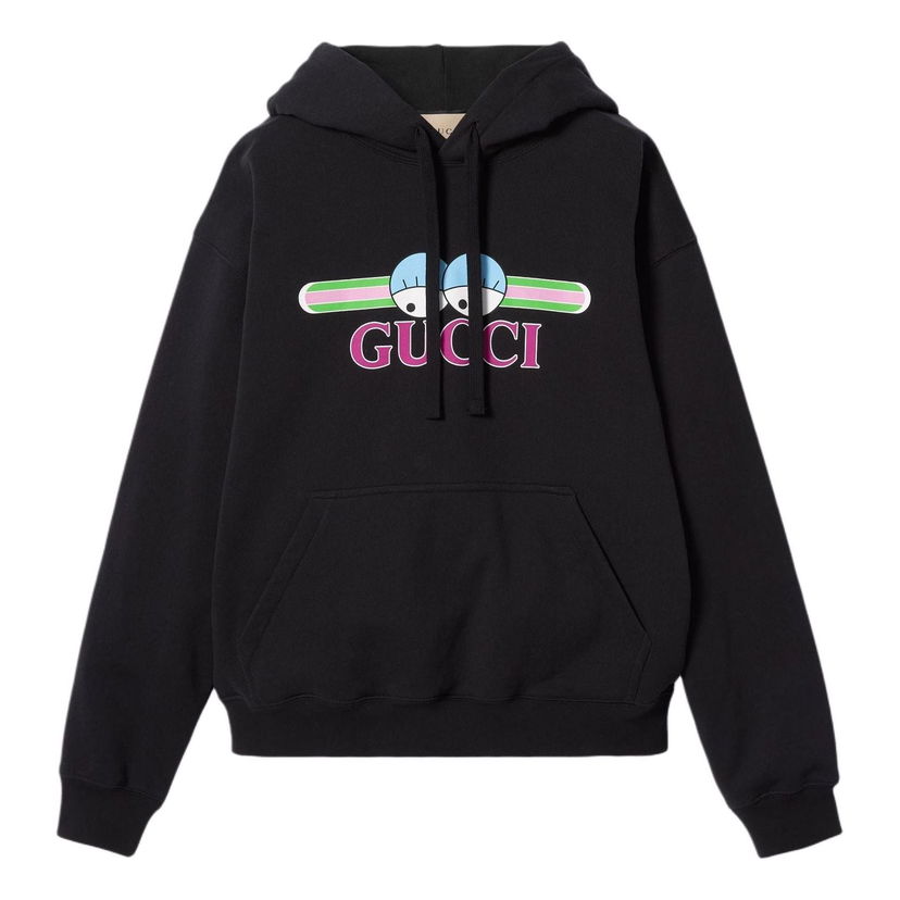 Суитчър Gucci Gucci Print Cotton Jersey Hoodie Черно | 782788-XJGI4-1152