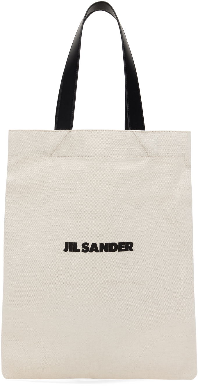 Голяма пазарска чанта Jil Sander Flat Shopper Medium Tote Bag Бежово | J26WC0004_P4917