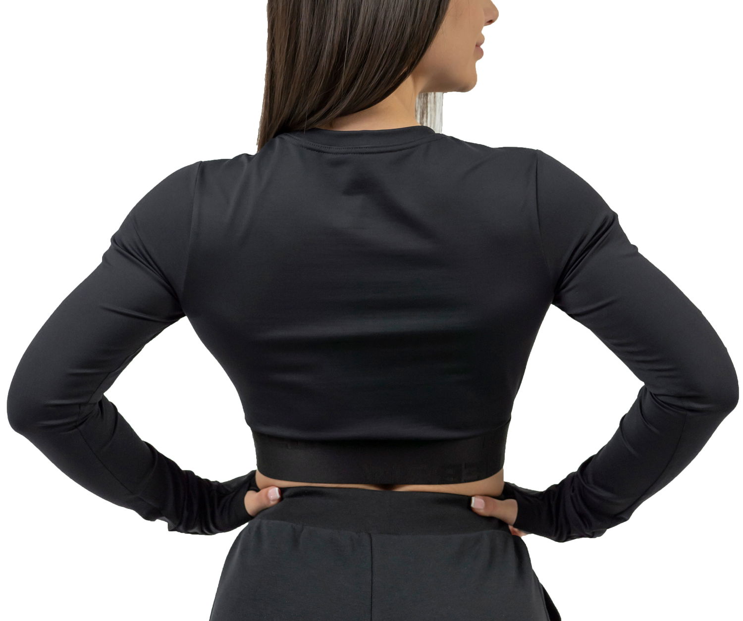 Съкратен топ NEBBIA NEBBIA INTENSE Perform Long Sleeve Crop Top Черно | 8390130, 1