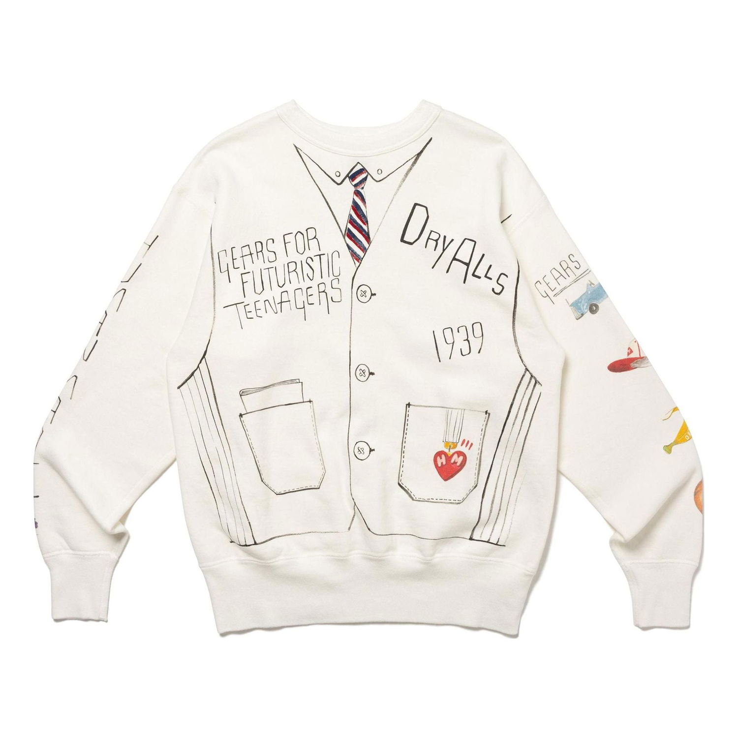 Пуловер Human Made HUMAN MADE Men's Printed Sweatshirt Бяло | HM26CS024, 0