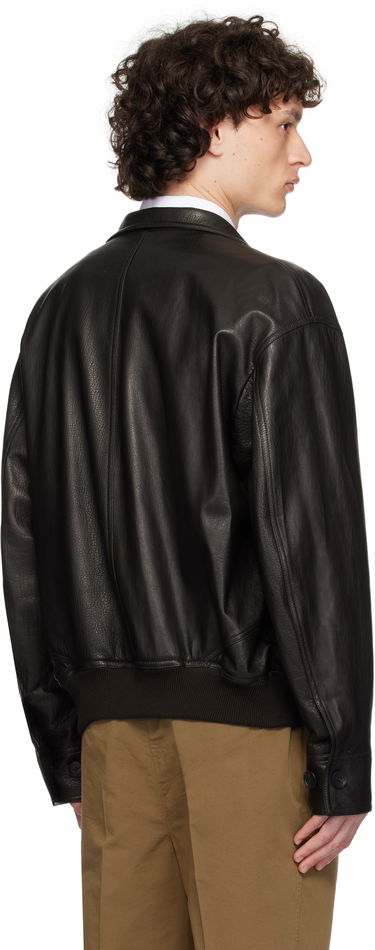 Яке FERRAGAMO Ferragamo Grainy Leather Jacket Черно | 783255, 2