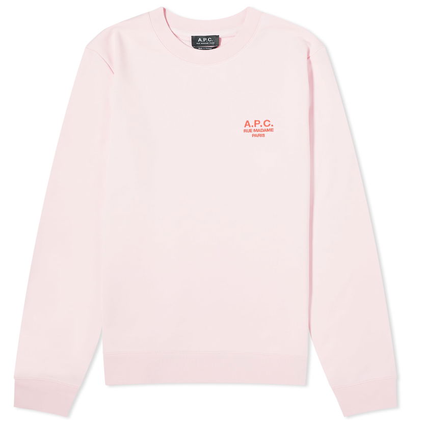 Суитчър A.P.C. Rider Embroidered Logo Sweatshirt Розово | COEZD-H27699-ROS