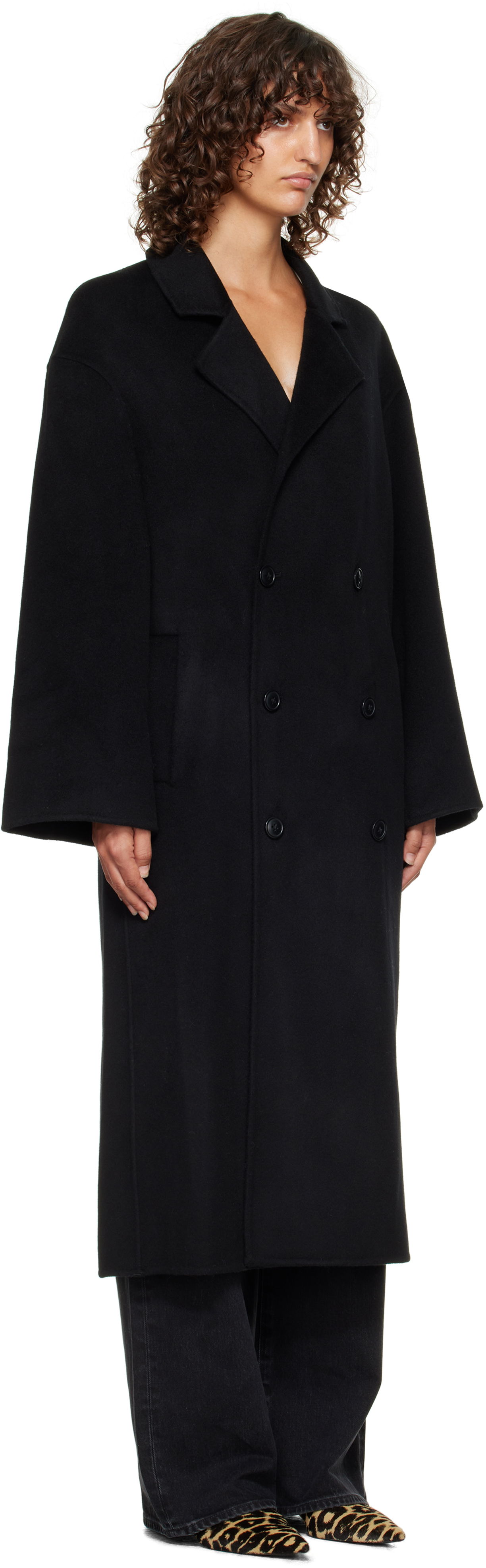 Палта Loulou de Saison Loulou de Saison Borneo Wool Drap Coat Черно | BORNEO LDS, 1