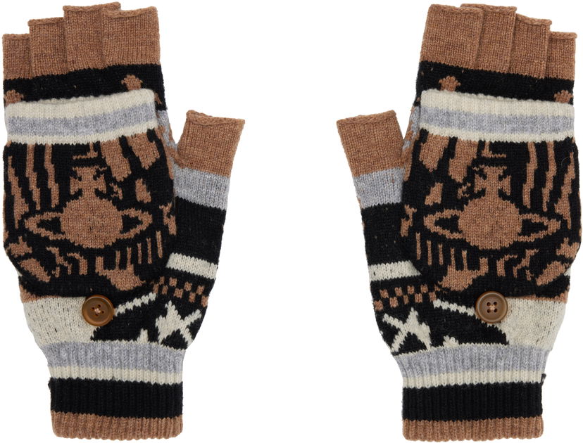 Ръкавици Vivienne Westwood Vivienne Westwood Knitted Patterned Fingerless Gloves Многоцветен | 8202003D-K006O-