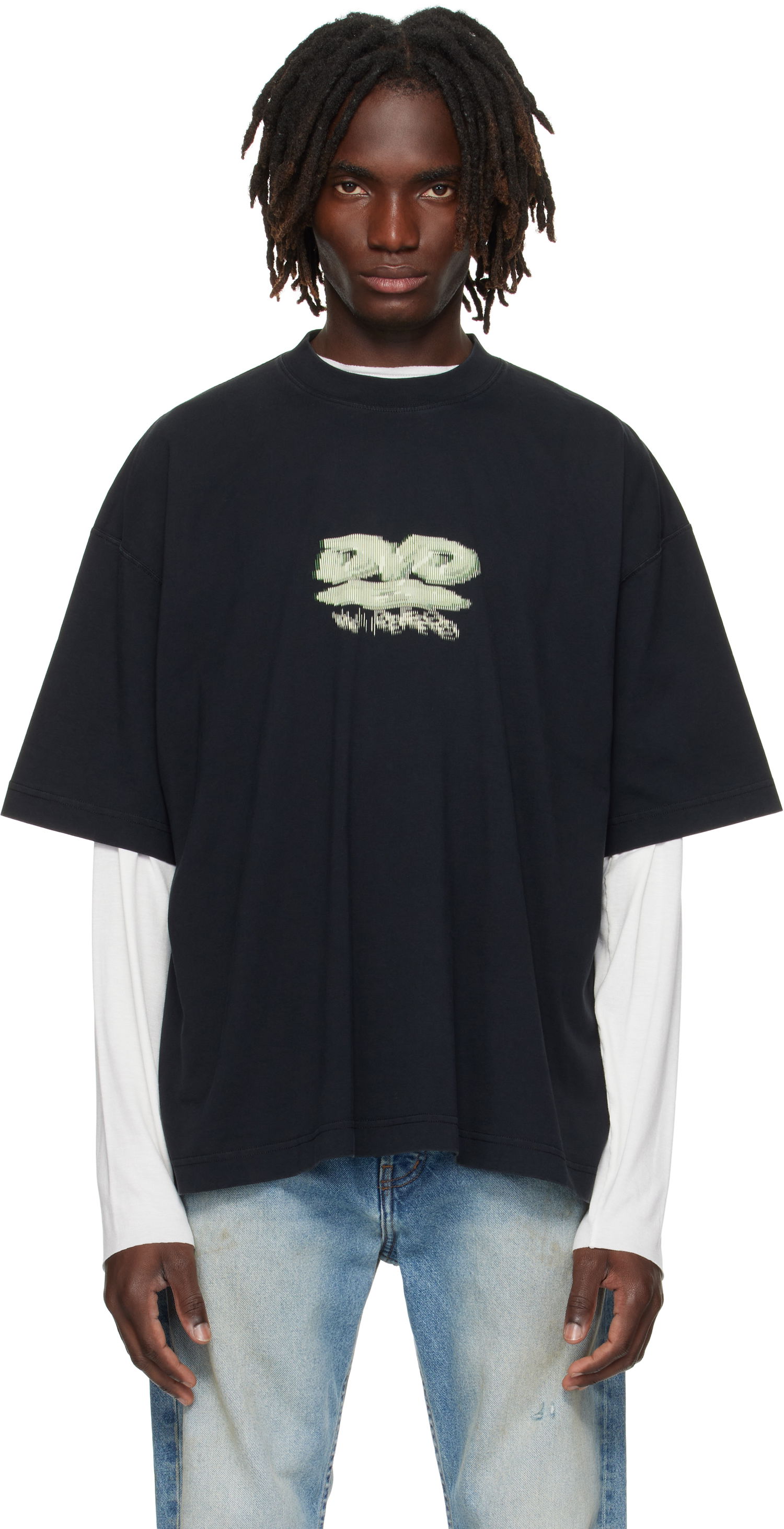 Тениска VETEMENTS VETEMENTS 'DVD' Regular Fit Graphic Tee Черно | UH76TR380B, 0