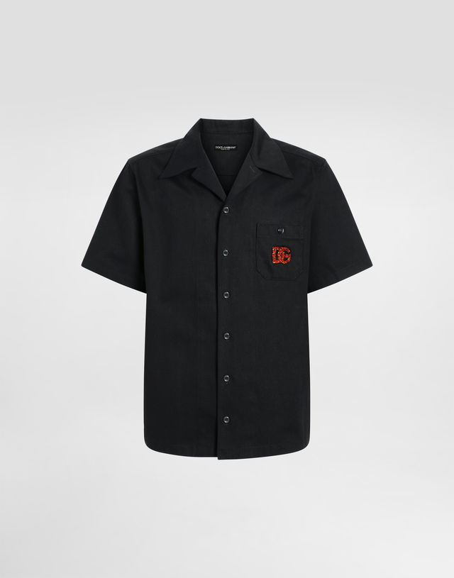Dolce & Gabbana Hawaiian Shirt with DG Logo Embroidery