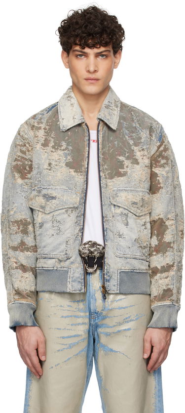 Яке бомбър Diesel Distressed Denim Jacket Синьо | A15821-09L09-01, 0